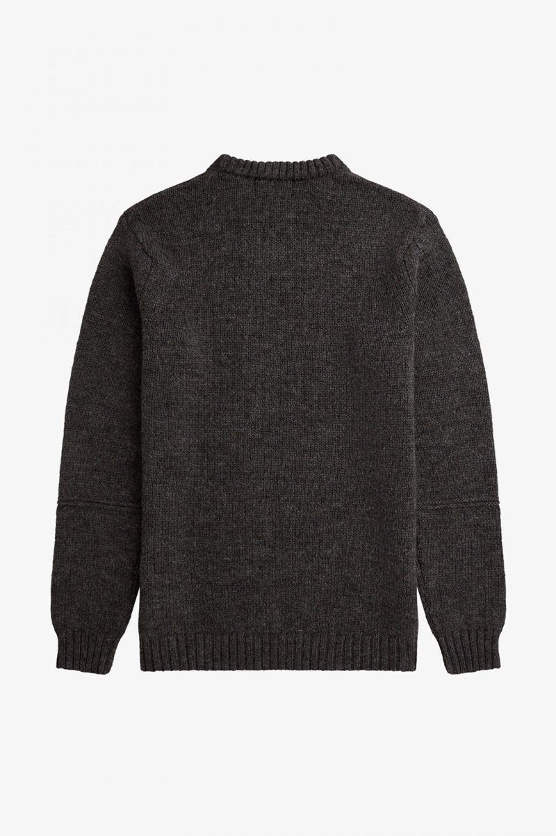 Black Fred Perry Panelled British Wool Jumper Men's Knitwear | PH 1317NWYB